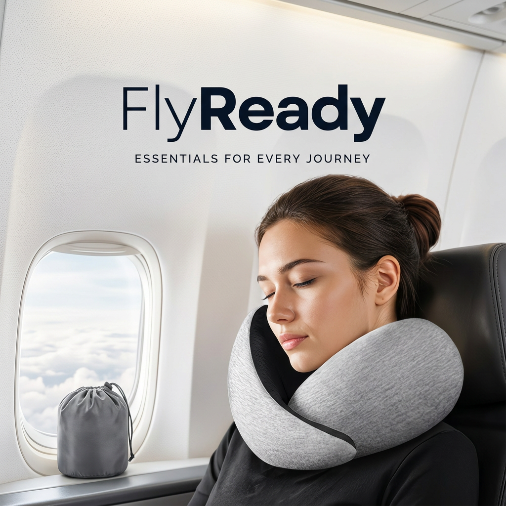 FlyReady 360° Memory Foam Travel Pillow